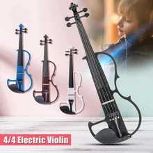 4/4 электрическая скрипка липа скрипка струнная панель алюминиевые литые струны с чехол для наушников соединительная линия 4 цвета