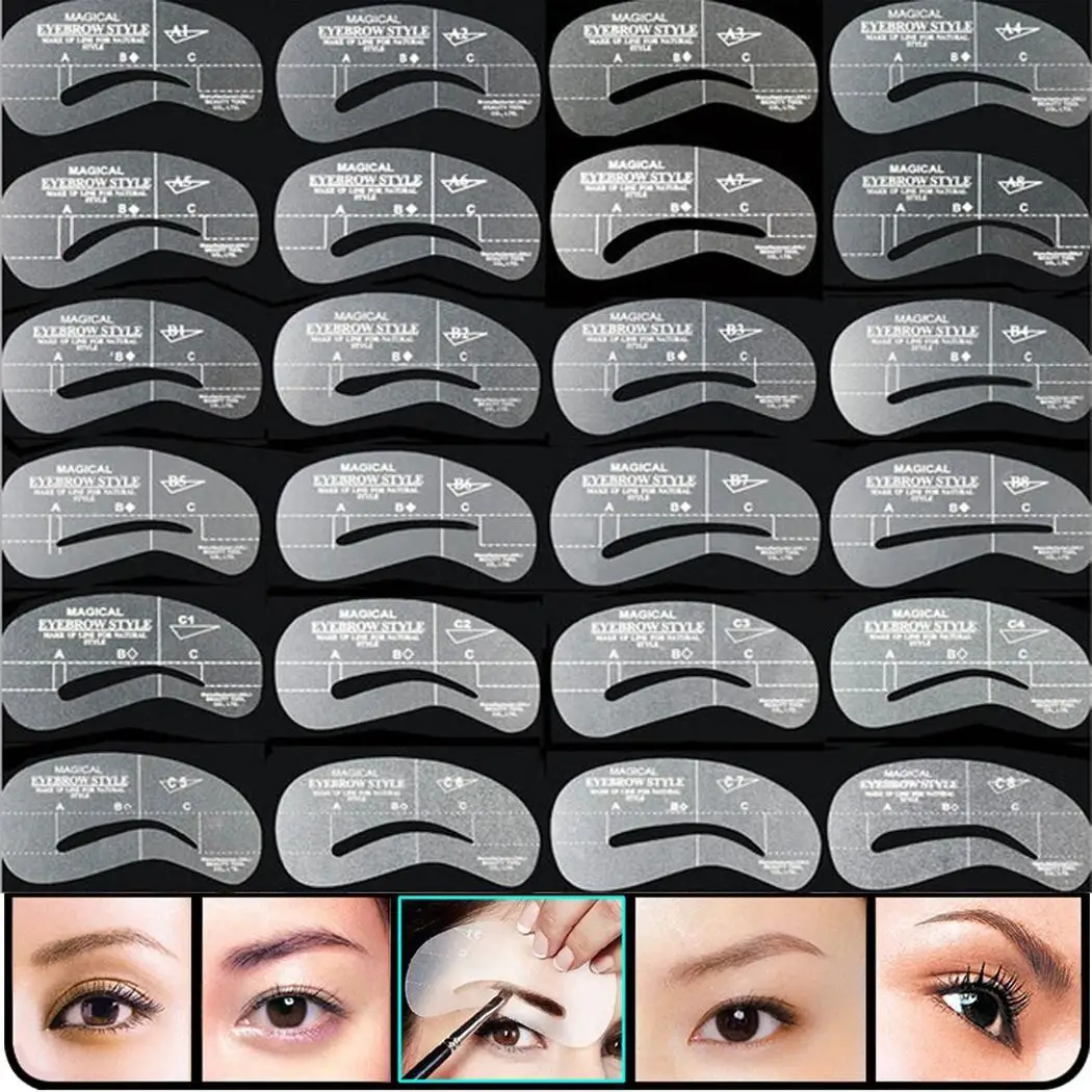 

Eyebrows Stencil Set Drawing Template Eyebrows Makeup White Assistant Card Stencils Home Stencils