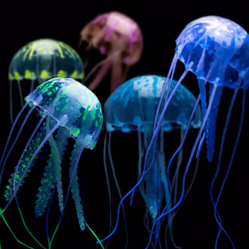 Светящийся эффект, искусственные медузы, аквариумные украшения для аквариума, мини подводная лодка, орнамент, подводный декор для домашних животных D20