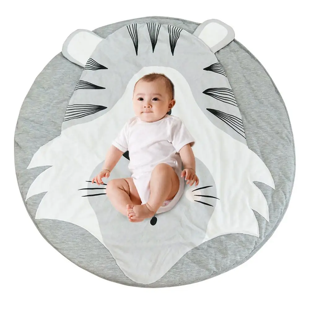 Cartoon Animals Baby Play Mats Pad Toddler Kids Crawling Blanket Round Carpet Rug Toys Mat For