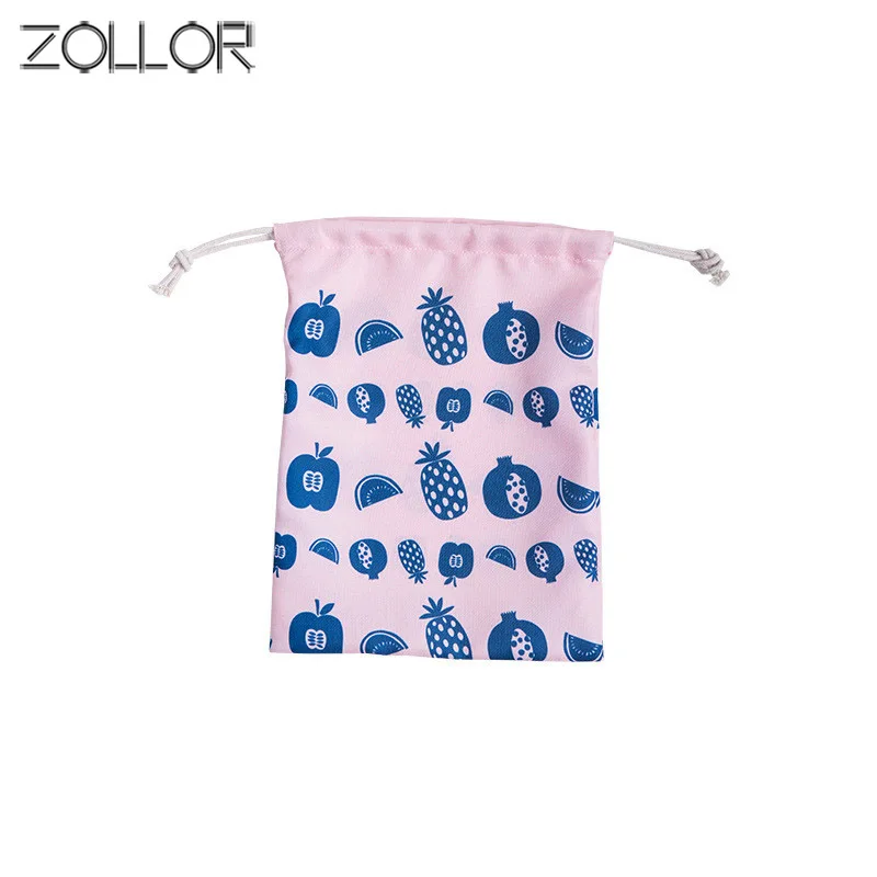 ZOLLOR الفاكهة الطباعة أشتات حقيبة التخزين الأطفال الحلوى حقائب للهدايا السفر الأحذية والملابس الملابس الداخلية شعاع ميناء حقيبة صغيرة برباط