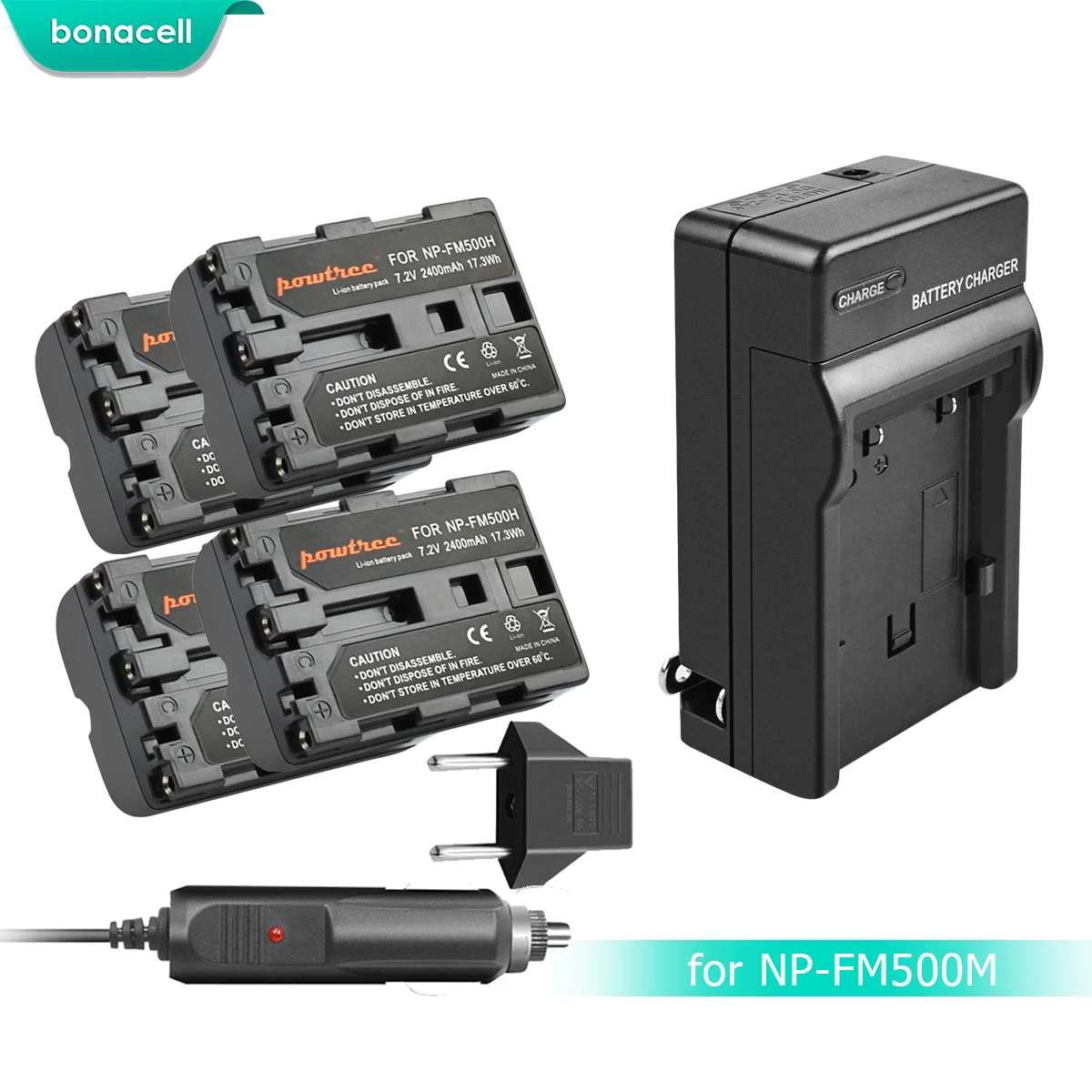 Powtree 2400mAh NP-FM500H NP FM500H NPFM500H Camera Battery+Charger For Sony A57 A58 A65 A77 A99 A550 A560 A580 Battery L10 | Электроника