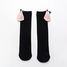 Emmaaby/детские Нескользящие теплые длинные хлопковые носки до колена с милым рисунком для маленьких девочек От 1 до 8 лет