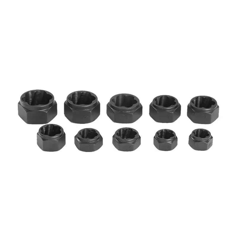 

10pcs Hex Damaged Nut Bolt Remover Metric Broken Bolt Stud Extractor Set