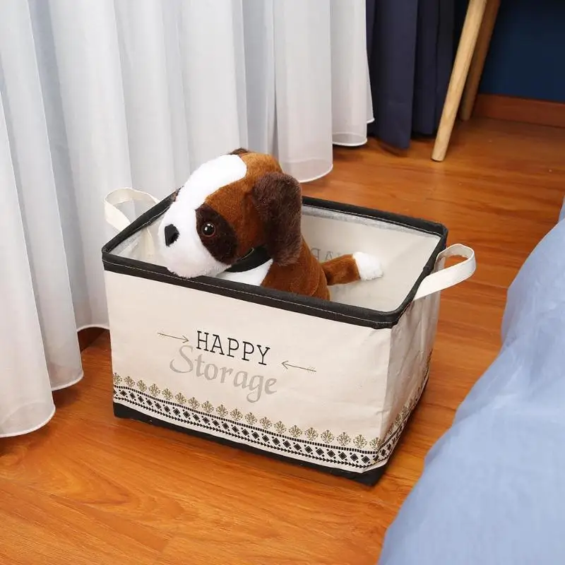 

Folding Canvas Square Laundry Basket Toys Clothes Storage Organizer Bucket