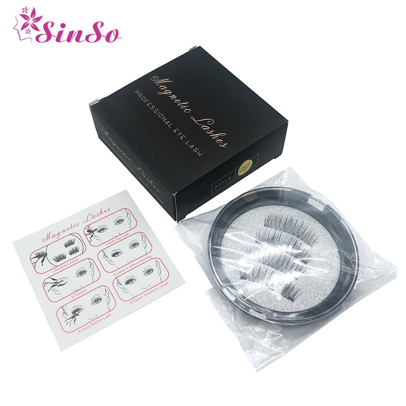 

Sinso False MAGNETIC EYELASHES, Half Cover Dual Magnets, No Glue, 3D Fake Lashes Extension, Natural Reusable Handmade Lashes