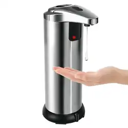 250 мл автоматический мыло диспенсер Smart сенсор Ванная комната Кухня жидкости бутылка контейнер нержавеющая сталь жидкости мыло диспенсер