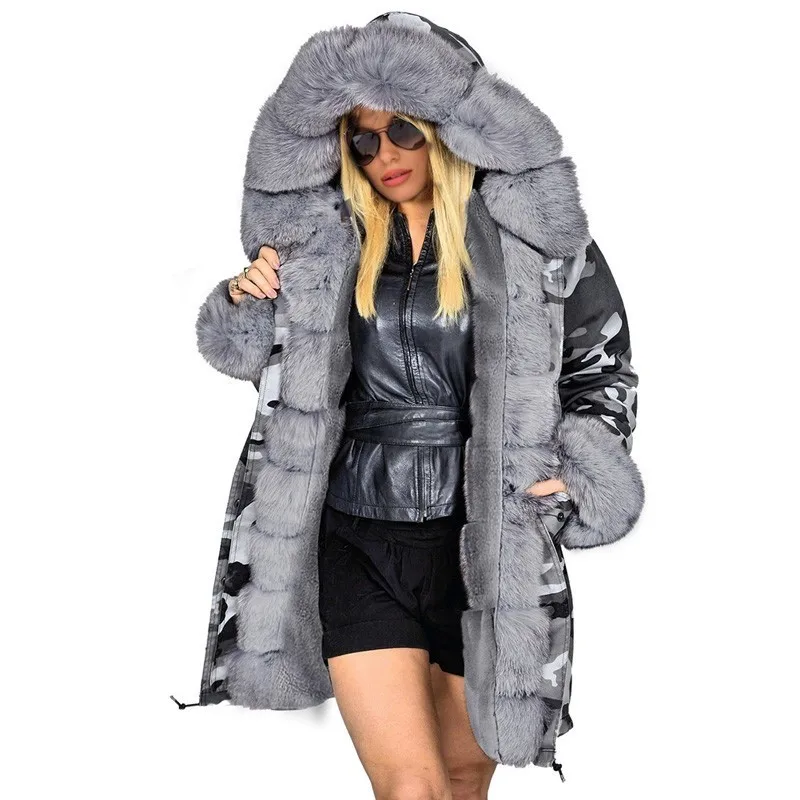 Ruiyige New 2018 Fashion Female Long Fur Coat Winter Jacket Women Parka Warm Cotton Oversized Jackets High Street Outerwear