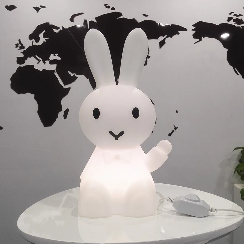 lampara led de conejito de dibujos animados de 36cm lampara de conejo para ninos regalo para ninos lampara de mesita de noche para sala de estar