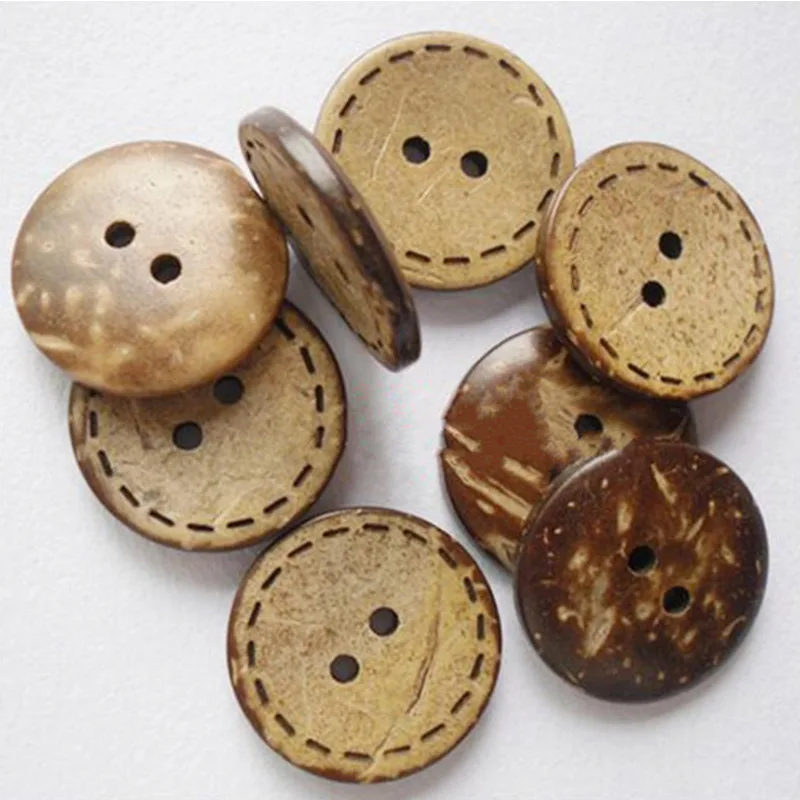 50 шт. деревянная кнопка Кокосовая Кнопка милый 2 отверстия на одежде кнопка аксессуары Ручное шитье