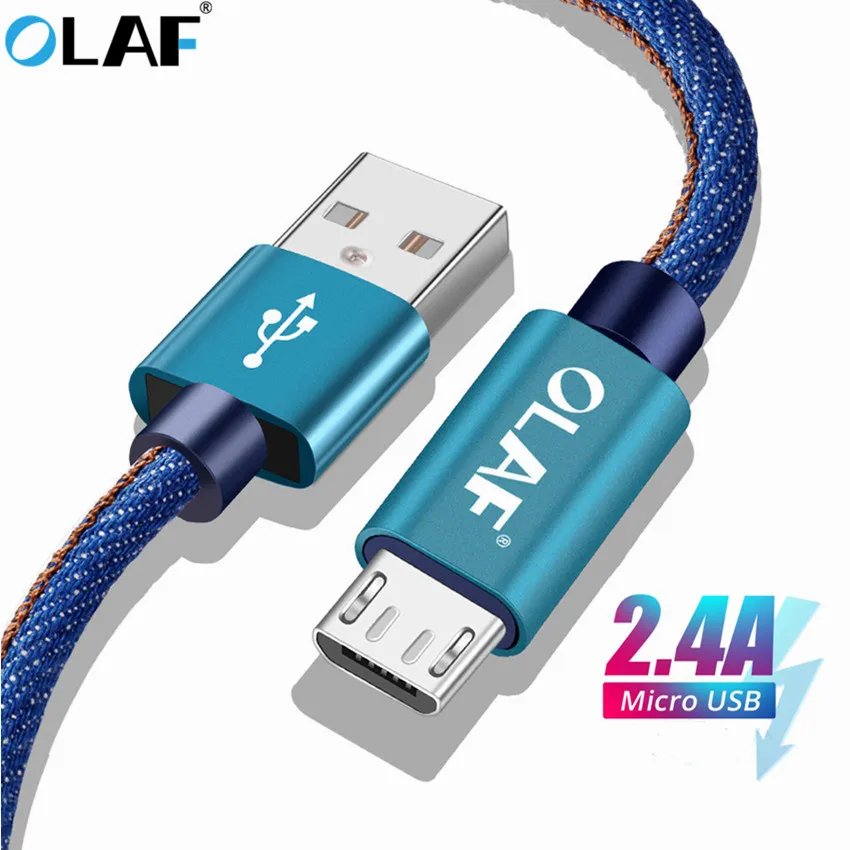 Олаф микро USB кабель 0,25 м 1 м 2 м ковбой Быстрая зарядка мобильный телефон кабель для телефона Android для samsung xiaomi huawei планшет зарядное устройство кабель