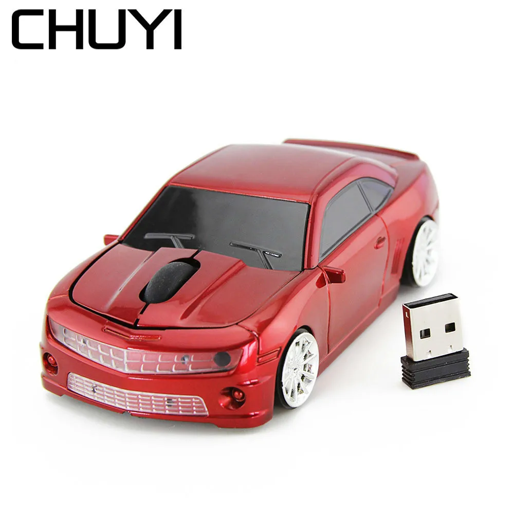 CHUYI, беспроводная мышь, крутая, Спортивная, автомобильная, USB, оптическая, мышь для геймера, 1600 dpi, компьютер, 3D, игровая, желтая, Mause, для мальчика, ПК, ноутбук, подарок