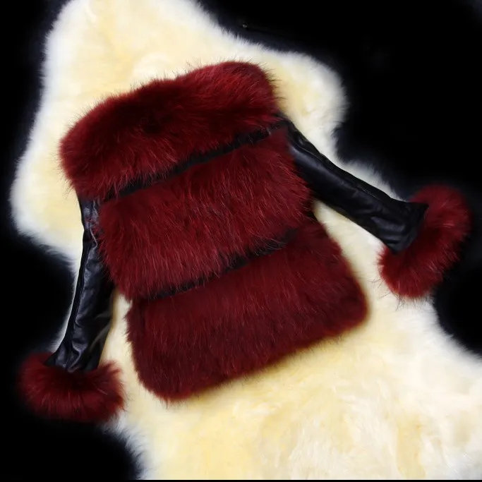 Осенне-зимняя Короткая Меховая куртка, пальто для отдыха из искусственной кожи, сшитое пальто из искусственного меха, Женское пальто