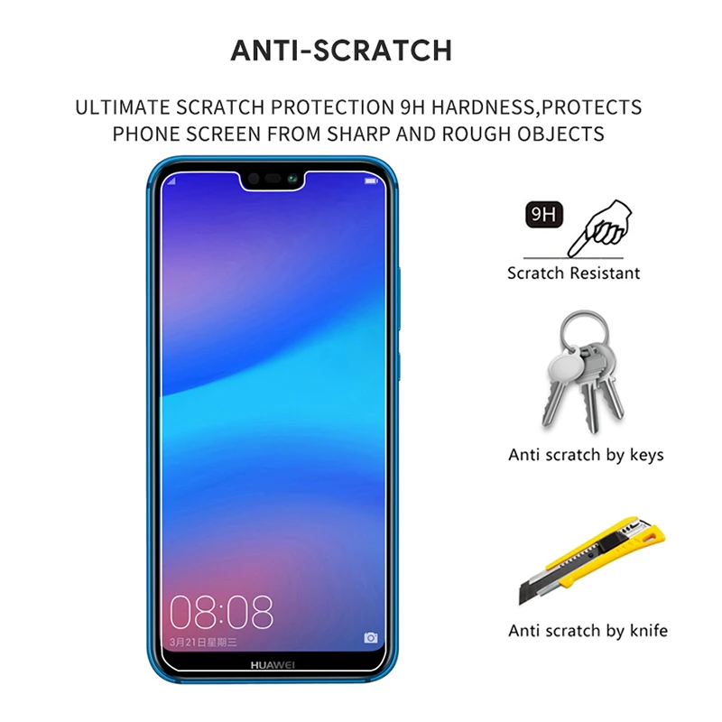 Защитное стекло для экрана Huawei P20 Lite P10 Plus 9H HD P8 P9 2017 Закаленное пленка Pro