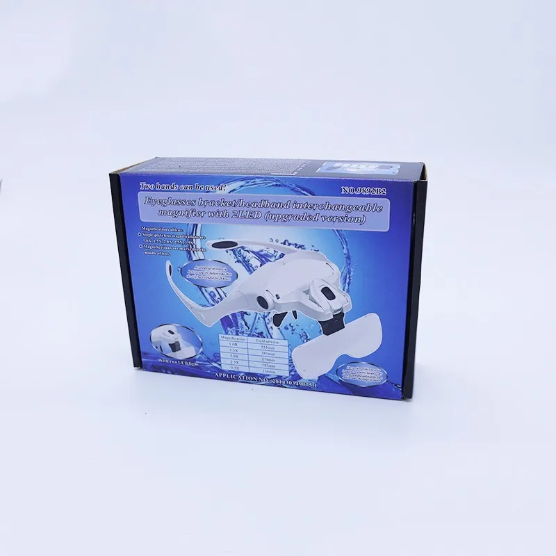 Продажа 1X 1.5X 2X 2.5X 3.5X лупа для наращивания ресниц очки макияж лампа повязка на голову светильник + 2 светодиодный наращивание ресниц ремонт тату инстр...