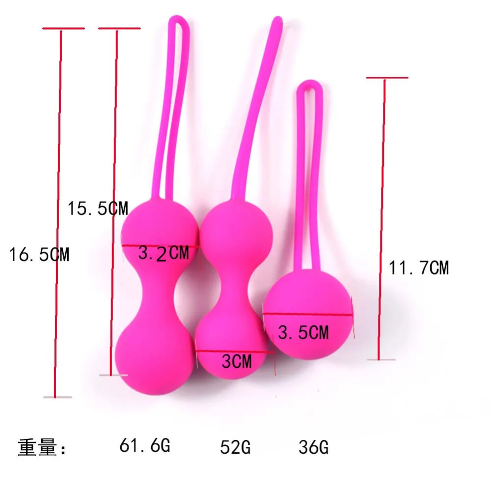 loaey 3 Pcs/set Female Smart Ball Kegel Ben Wa BallVaginal Tight Exercise Machine Vaginal Ball Sex