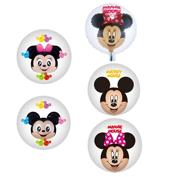 

18inch Mickey mouse head foil balloons pink Minnie transparent ball in the ball globos Birthday party decorations kids toys 5pcs