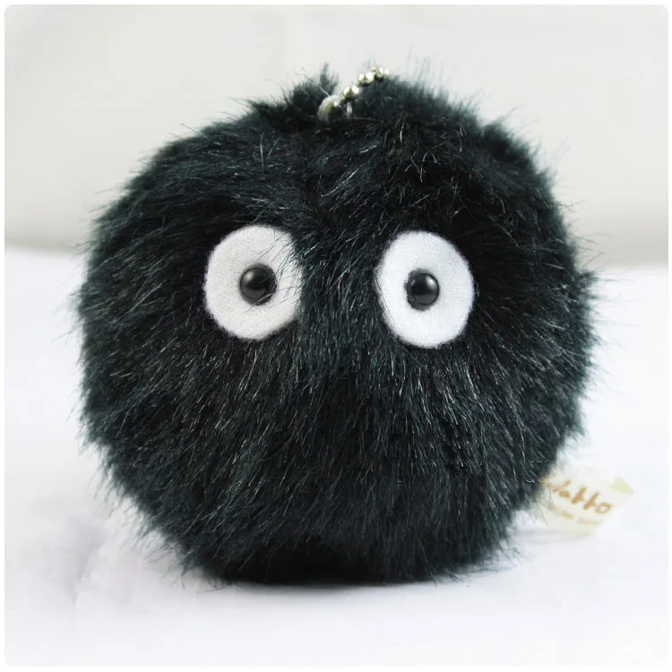 

1pcs 2.8'' Japan Anime My Neighbour Black Carbon Super Kawaii Totoro Soft Stuffed Plush Toy Key Ring Cute Cartoon Doll