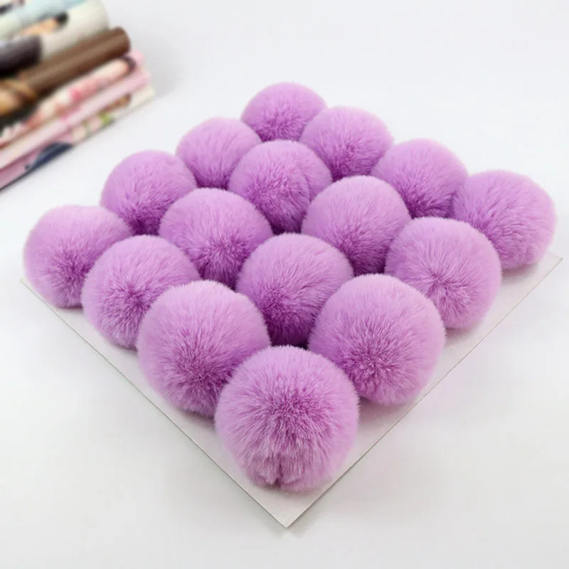 

10Cm 2PCS Decor Phone Car Keychain Pendant Handbag Key Rabbit Fur Ball PomPom