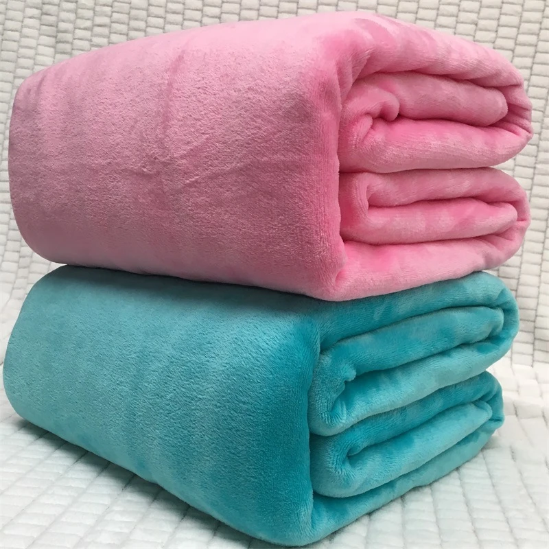 Hot Home Textile Flannel Blanket Pink Super Warm Soft Blankets Throw On Sofa Bed Plane Travel Patchwork Solid Bedspread35 Blankets Aliexpress