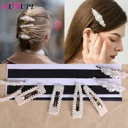 MUMUPI Заколки для волос для Для женщин полный жемчуг Hairclip мода, стиль, Металл хвост держатель набор залокок заколка для волос для девочек