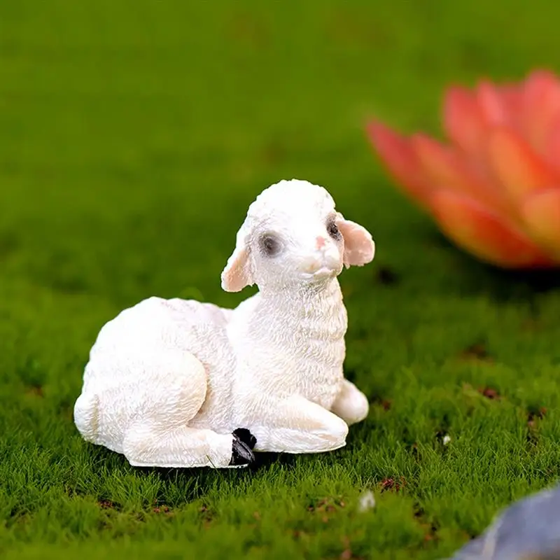 

1pc Random New Mini Sheep Figurine Resin Craft Ornament Micro Landscape Decoration Bonsai Flowerpot Decor Gift