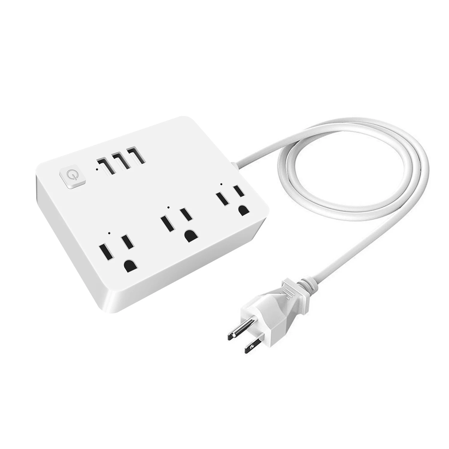 

US Wifi Socket Travel Power Strip With 3 USB And 3 Outlet Desktop Charging Station With 5 Feet Cord Mini USB AC Socket US Plug