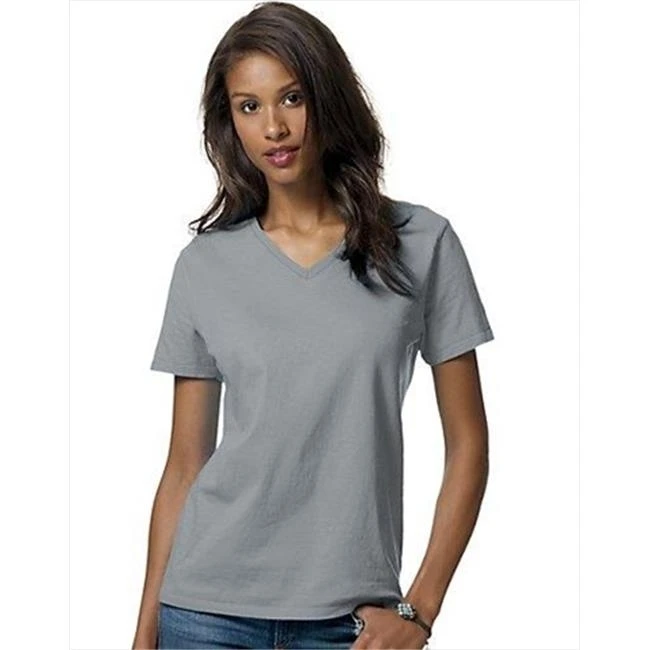 Hanes 5780 Relaxed Fit Женщины Comfortsoft v-образным вырезом t-shirt Small Light steel Grey |
