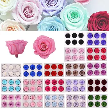 

6 A-Level 5-6cm Everlasting Flower Rose Handmade Valentine's Day Mother's Day Decoration Gift Bouquet Ornament Box