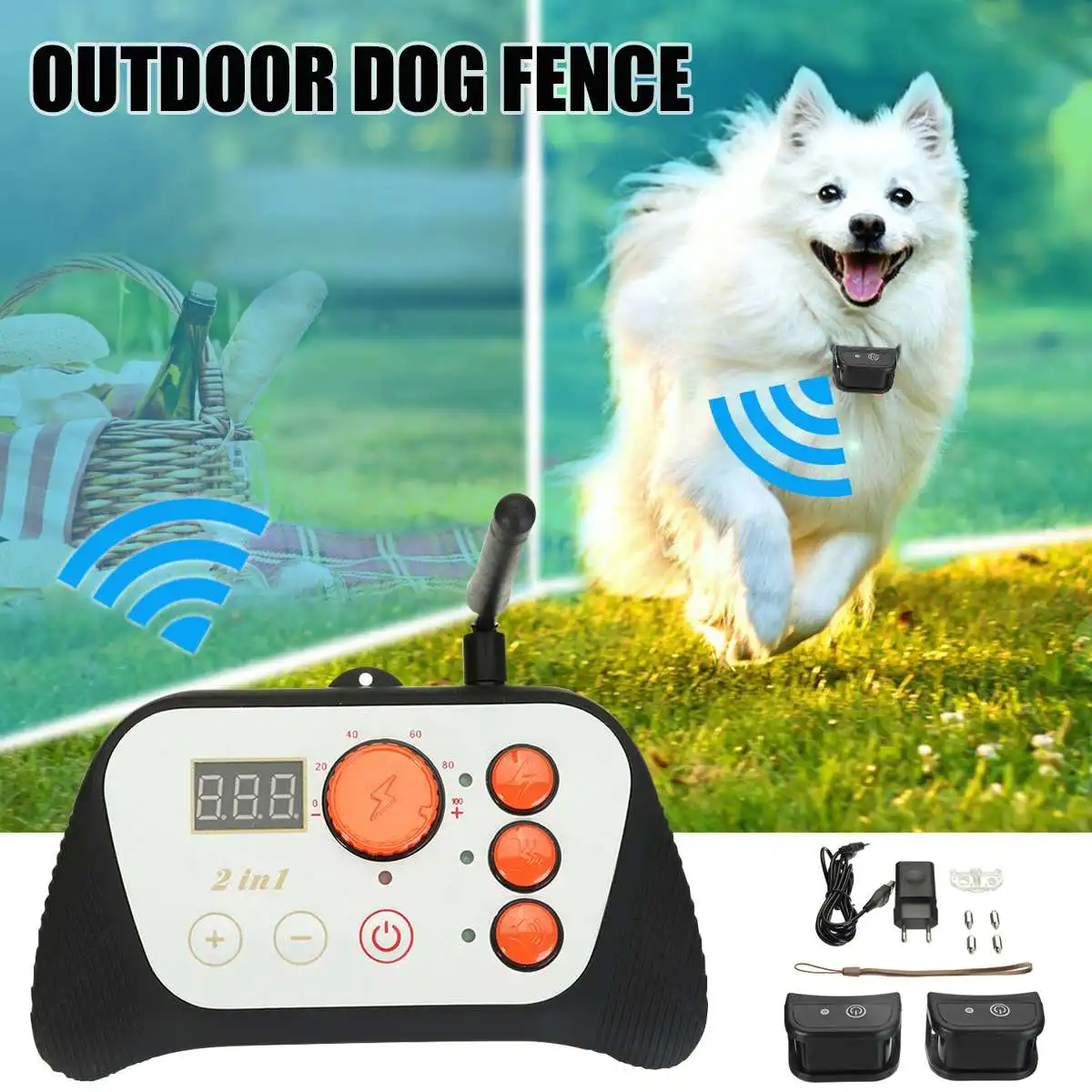 

Outdoor 2in1 Wireless 2 Dog Fence Pet Containment System Rechargeable