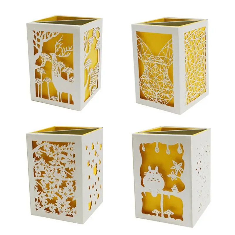 

Home Office Organizer Desktop Hollow Pen Holder Multi-function Pencil Brush Pot Makeup Brush Container Home Storage Box p40