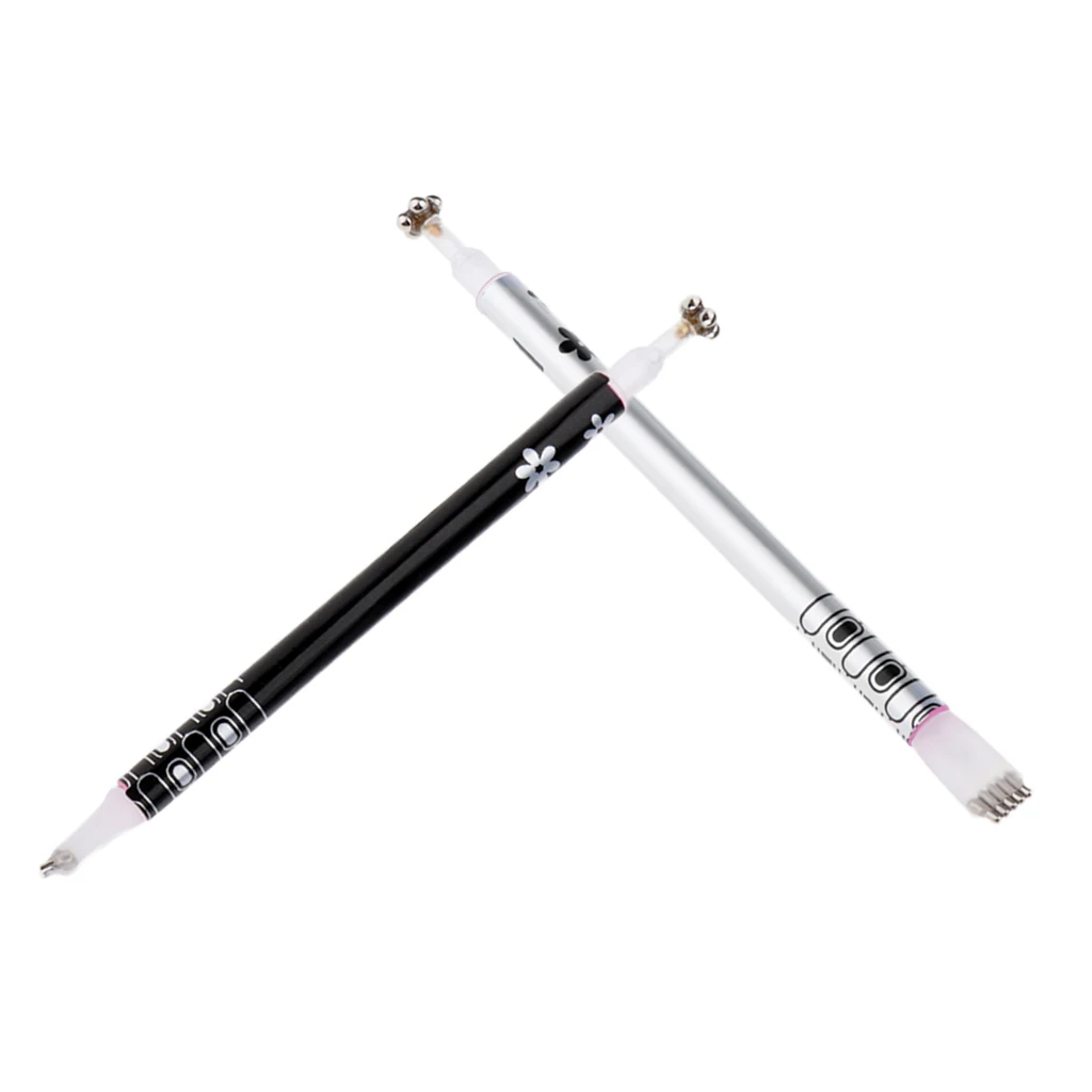 

2Pcs Nail Art Design Pen, Double-headed Magnetic Nail Painting Dotting Brush Professional Acrylic Cat Eye Gel Drawing Stick