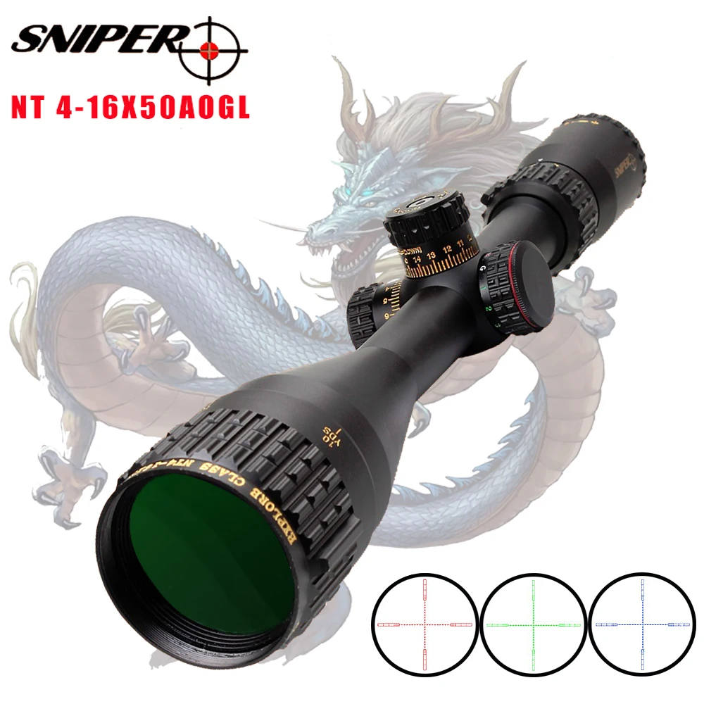 SNIPER NT 4-16X50 AOGL Riflescope тактический прицел для винтовки стекло травленая сетка охотничья Оптика прицел с ткачем или ласточкин хвост кольца