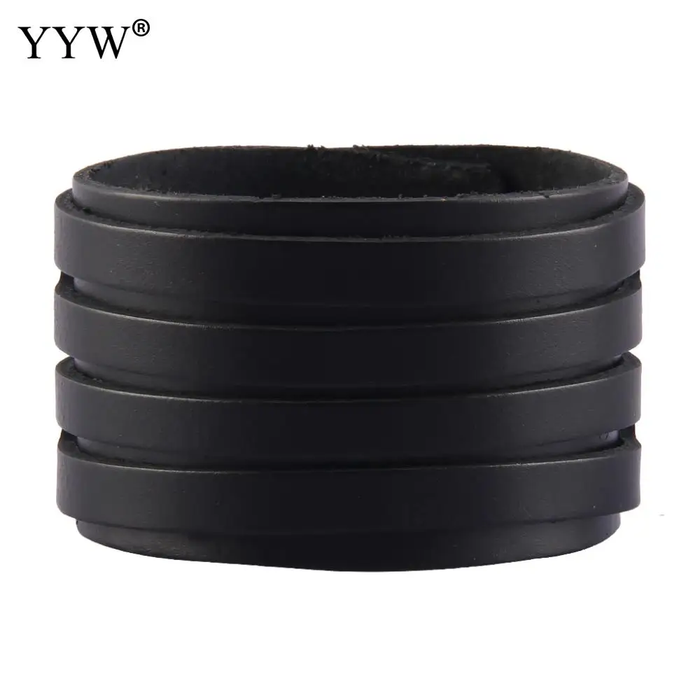

YYW 2019 New Fashion Casual Men Women Wristband Wrap Bangle Bracelets Cowhide Leather Bracelets Armband Snap Clasp Jewelry Gifts