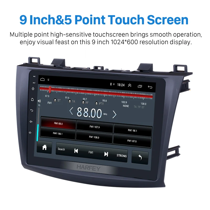 Автомобильная Мультимедийная система Harfey 9 дюймов Android 8 1 с GPS Bluetooth Wi Fi USB 1080P 2009 2010