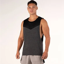 Мужская Лоскутная Спортивная тренировочная хлопковая футболка без рукавов мужская повседневная мужская Спортивная облегающие футболки для фитнеса Топы Одежда Рубашка для бега