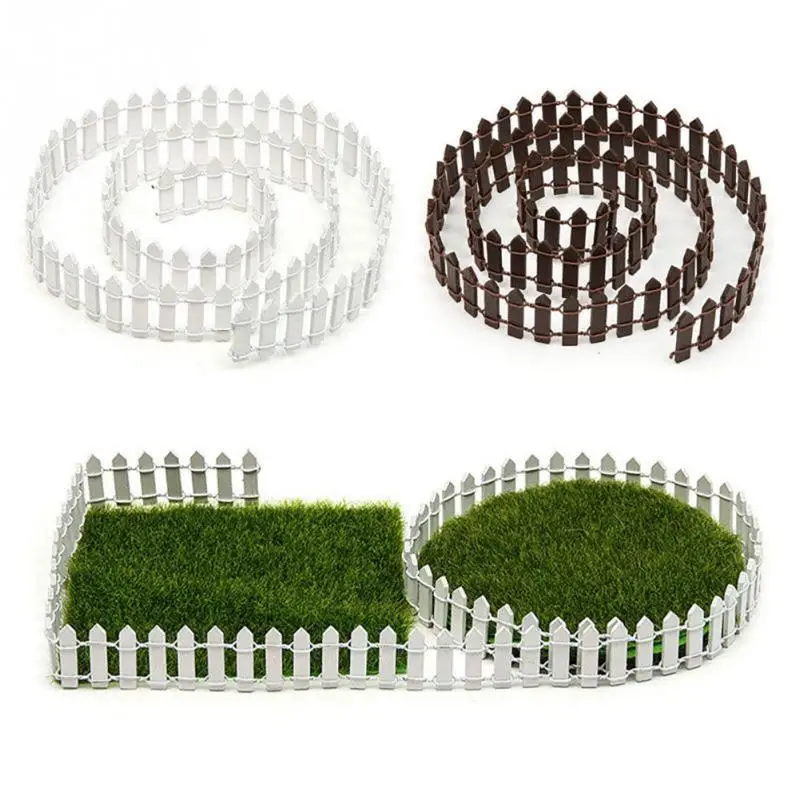 

100*5cm/100*3cm Miniature Small Wood Fence DIY Fairy Garden Micro Dollhouse Plant Pot Decor Bonsai Ornament White/Coffee #116