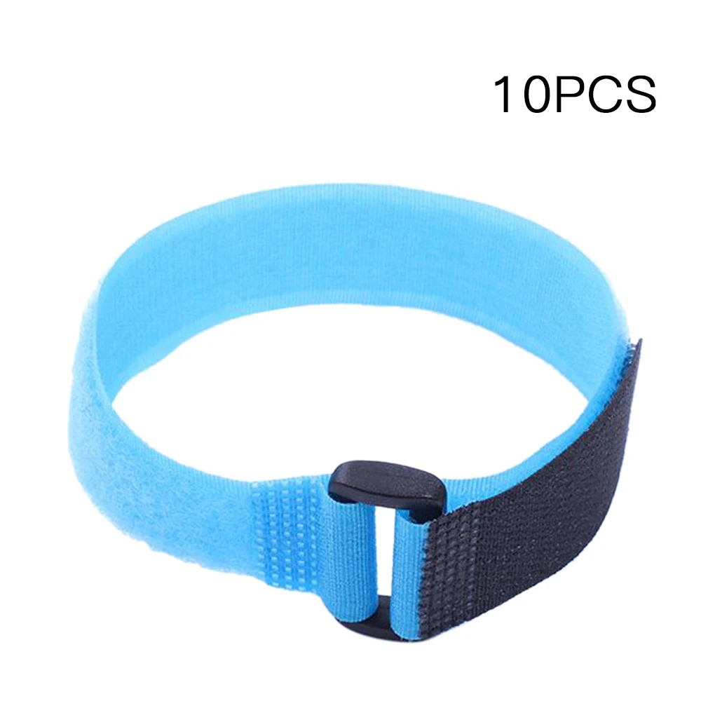 

10pcs Reusable Fishing Rod Belt Tie Holder Strap Suspenders Fastener Hook Loop Cable with Buckle Fish Tackle Box Accessories