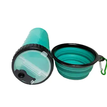 

Portable Cat Dog Feeder Plastic Pet Travel Water Bottle Dispenser 2 In 1 Dog Mug Water Drinking Bottle