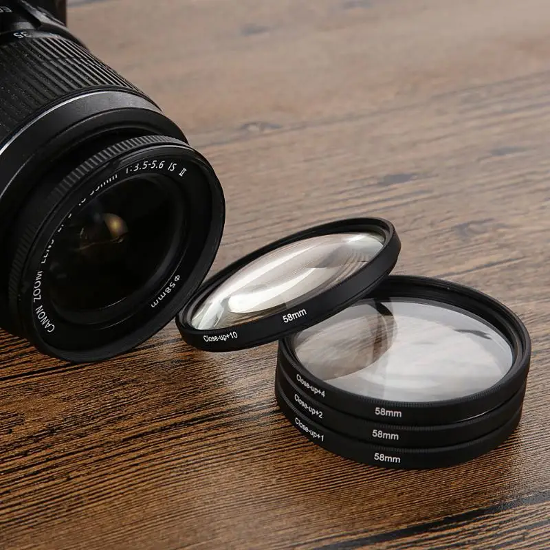 58 мм Макросъемка Комплект фильтров для объектива + 1 2 4 10 Nikon Canon EOS 650D 600D
