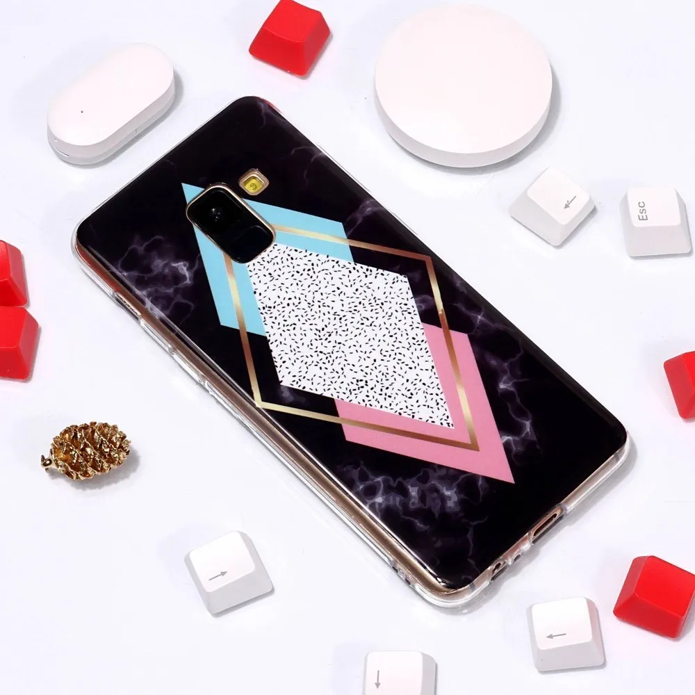 Чехол для Samsung Galaxy J4 J6 J8 A7 A6 A8 Plus 2018 роскошный мягкий чехол накладка из гранита