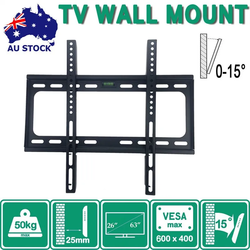 رف لتثبيت التليفزيون على الحائط ثابتة شقة شاشة تلفزيون مسطحة إطار 32-55 مؤشر LED LCD بالبوصة رصد شقة شاشة تلفزيون مسطحة حامل الحائط حامل قابل للتع...