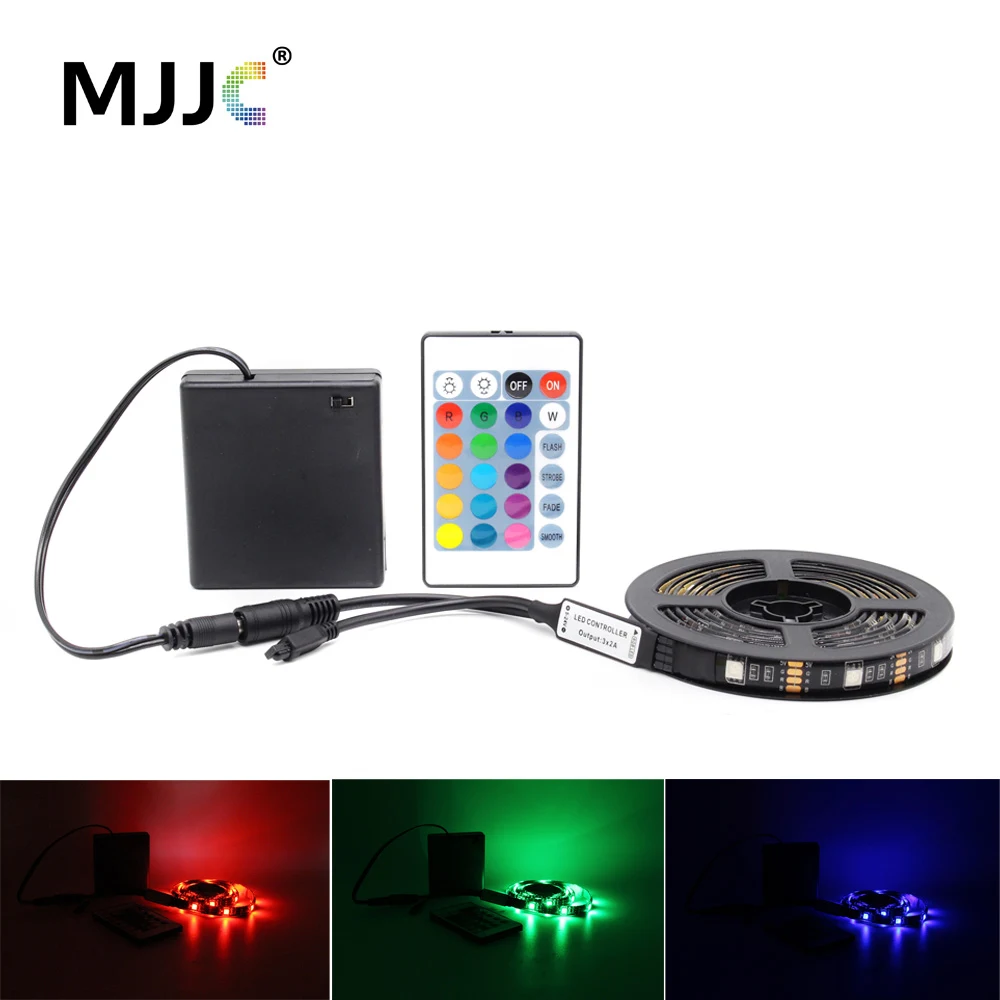 Светодиодная лента с питанием от аккумулятора RGB 5 В регулируемая