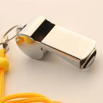 

500pcs Hot Sell Referee Coach Whistle with Rope Stainless Steel Extra Loud Whistle For School Sports, Outdoor urgent survival