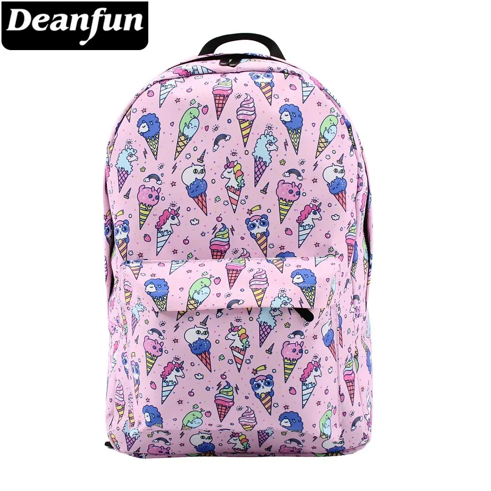 

Deanfun Backpack for Girls Rainbow Ice Cream Unicorn Water Resistant Colorful Backpacks Teenage School Bag 80045