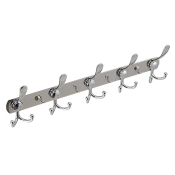 

2pcs Wall Mount Hook 10 Hooks Clothes Coat Robe Towels Hanger Hooks for Bathroom Kitchen Office Bedroom