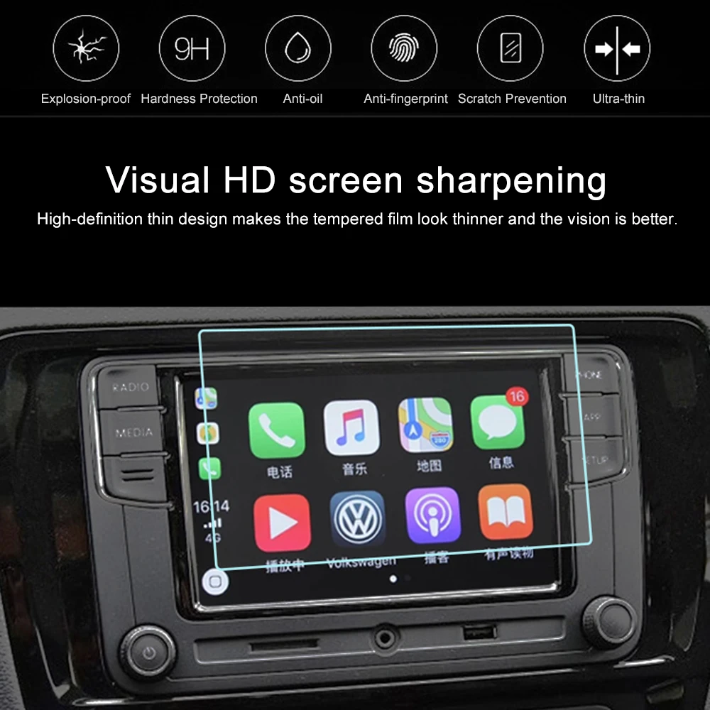 11" Car Navigation Screen Protector HD Clear Tempered Glass Film 9H IP67 Waterproof Center