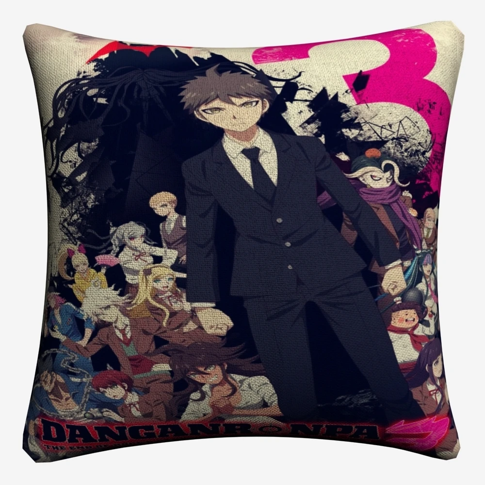 Новинка декоративная наволочка Danganronpa V3 с полными фигурами из хлопка и льна 45x45 см