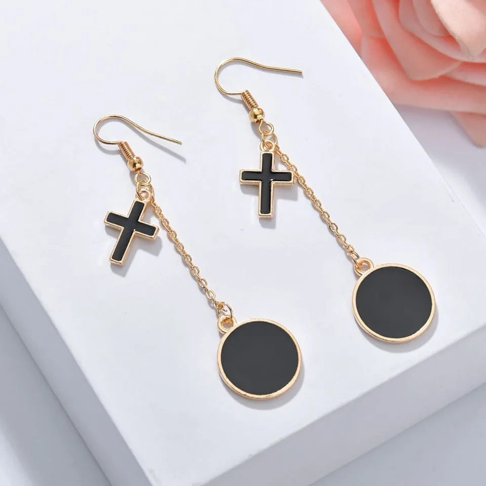 

New Arrival Trendy Women Round&Cross Drop Earrings For Party High Quality Earrings Fashion Jewelry Great Gifts