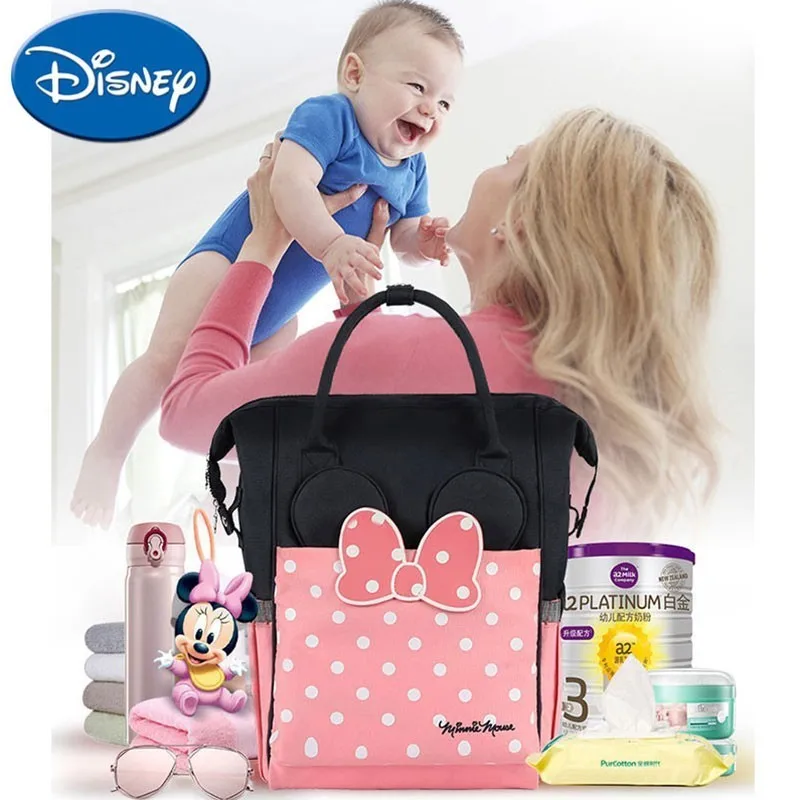 

Disney Diaper Bag Large Capacity Toddler Nursing Travel Backpack USB Heating Nappy Bag Water-Proof Fabric Heat Preservation
